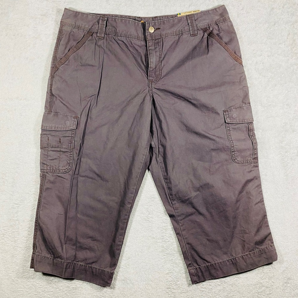 Carhartt El Paso Cropped Cargo Pants Womens 16 Gray‎ Relaxed Fit 102075-079
